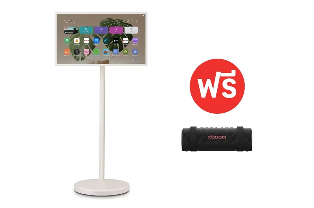 ชุดบันเดิล ทีวีไลฟ์สไตล์ LG StanbyME2 27LX6TDGA + ลำโพง xboom GRAB
