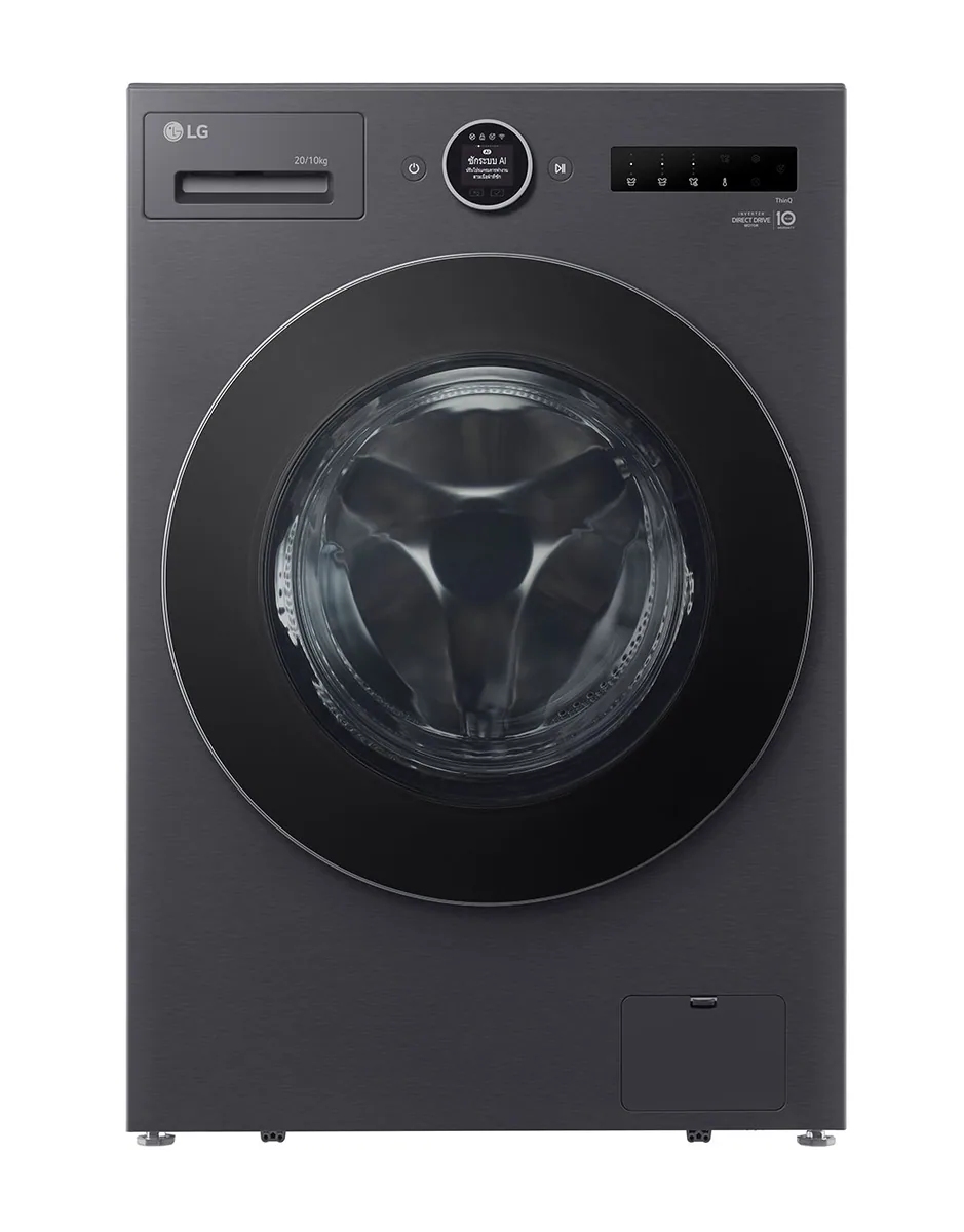 เครื่องซักผ้าและอบผ้าฝาหน้า LG F2520RNTB ซัก 20 กก. / อบ 10 กก.